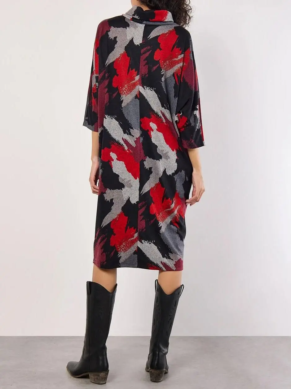 Paint Splash Cocoon Midi Dress