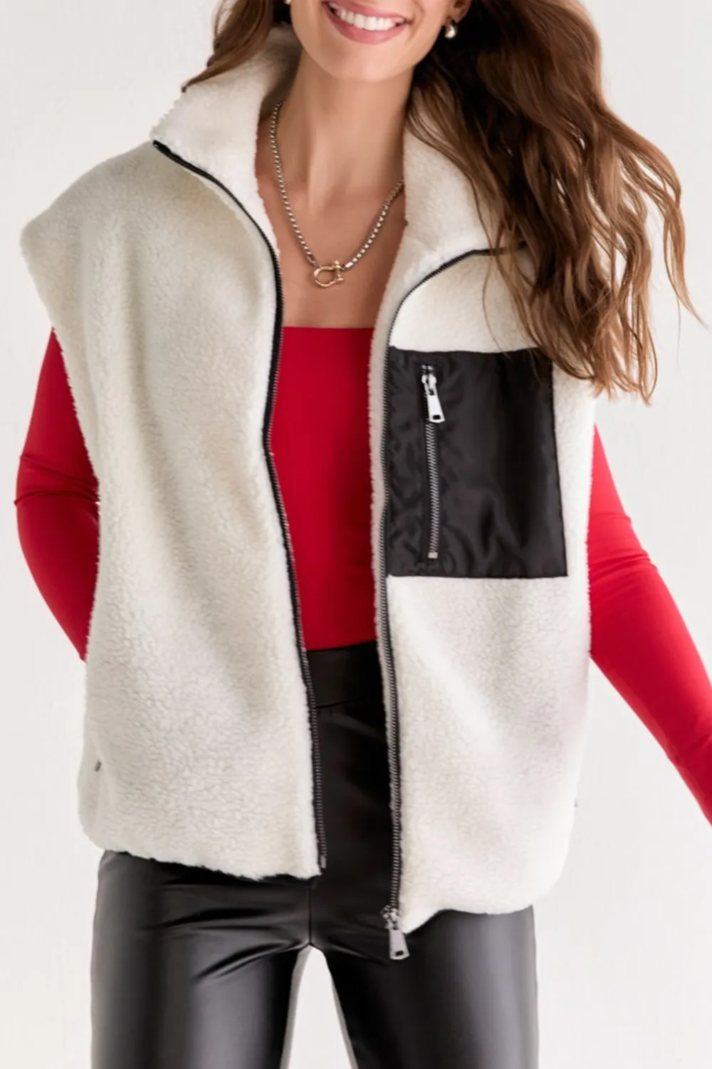 Lindsay Two Toned Sherpa Vest