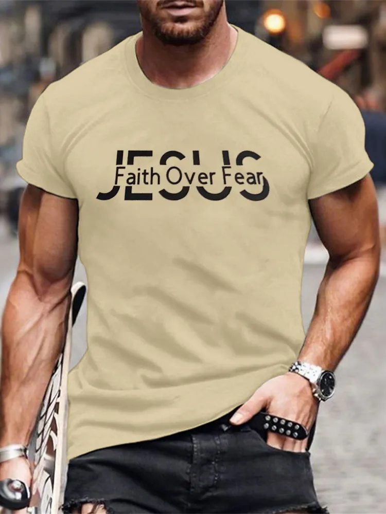 Men'S T-Shirt Jesus Faith Over Fear Apostolic Gifts T-Shirt