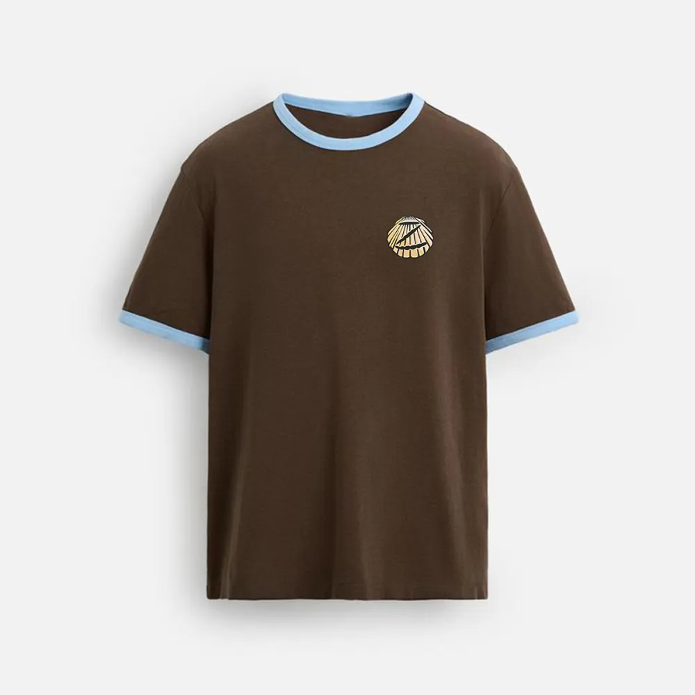 Beach Surfing Printed Color-Matching T-Shirt