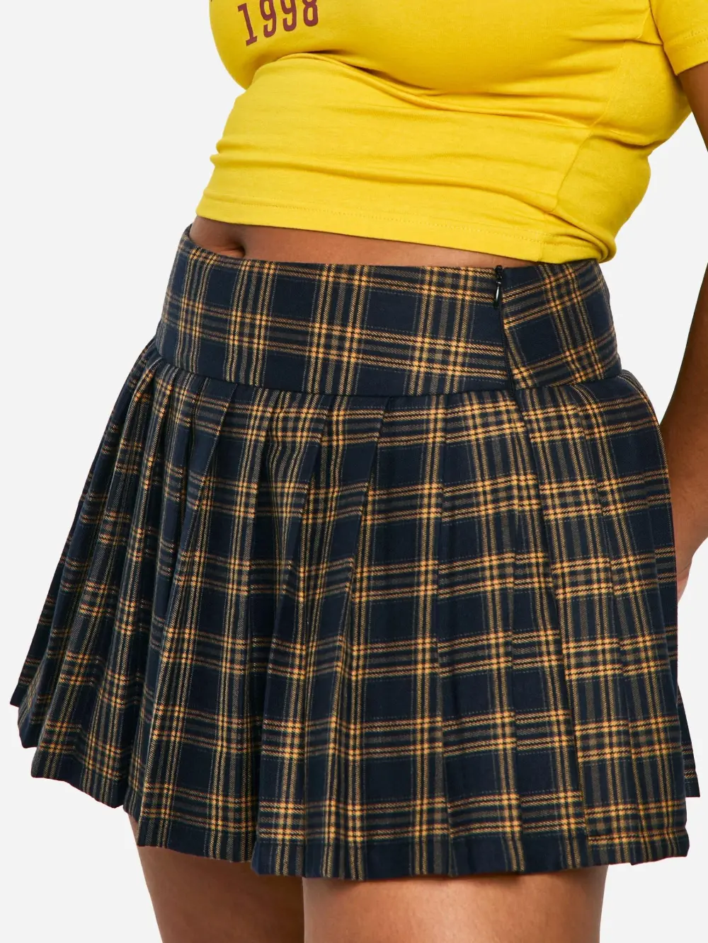 CHECK PLEAT MINI SKIRT