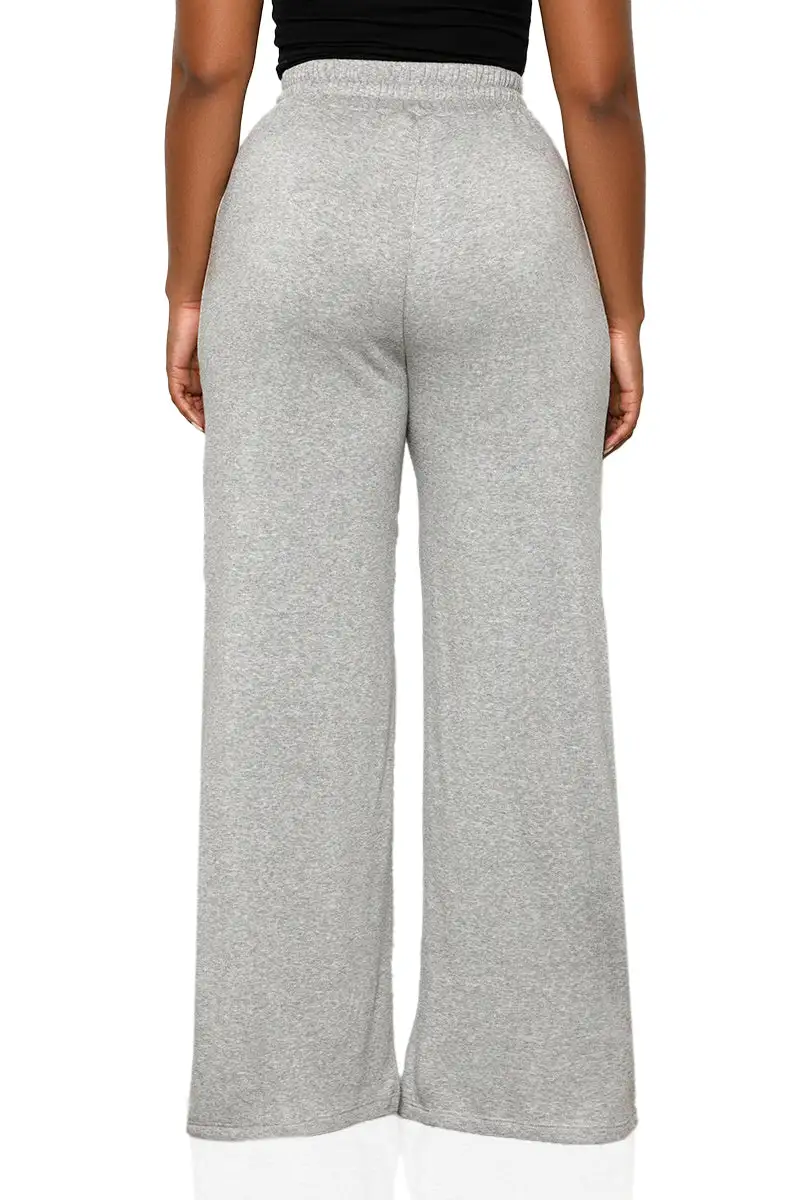 Side Stripe Wide Leg Jogger Pants (Grey Multi)