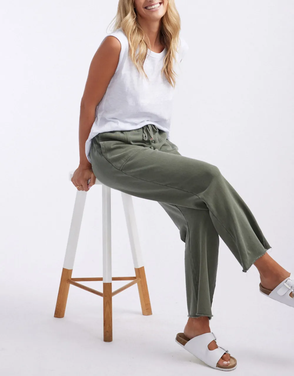 Raw Edge Lounge Pant - Washed Khaki