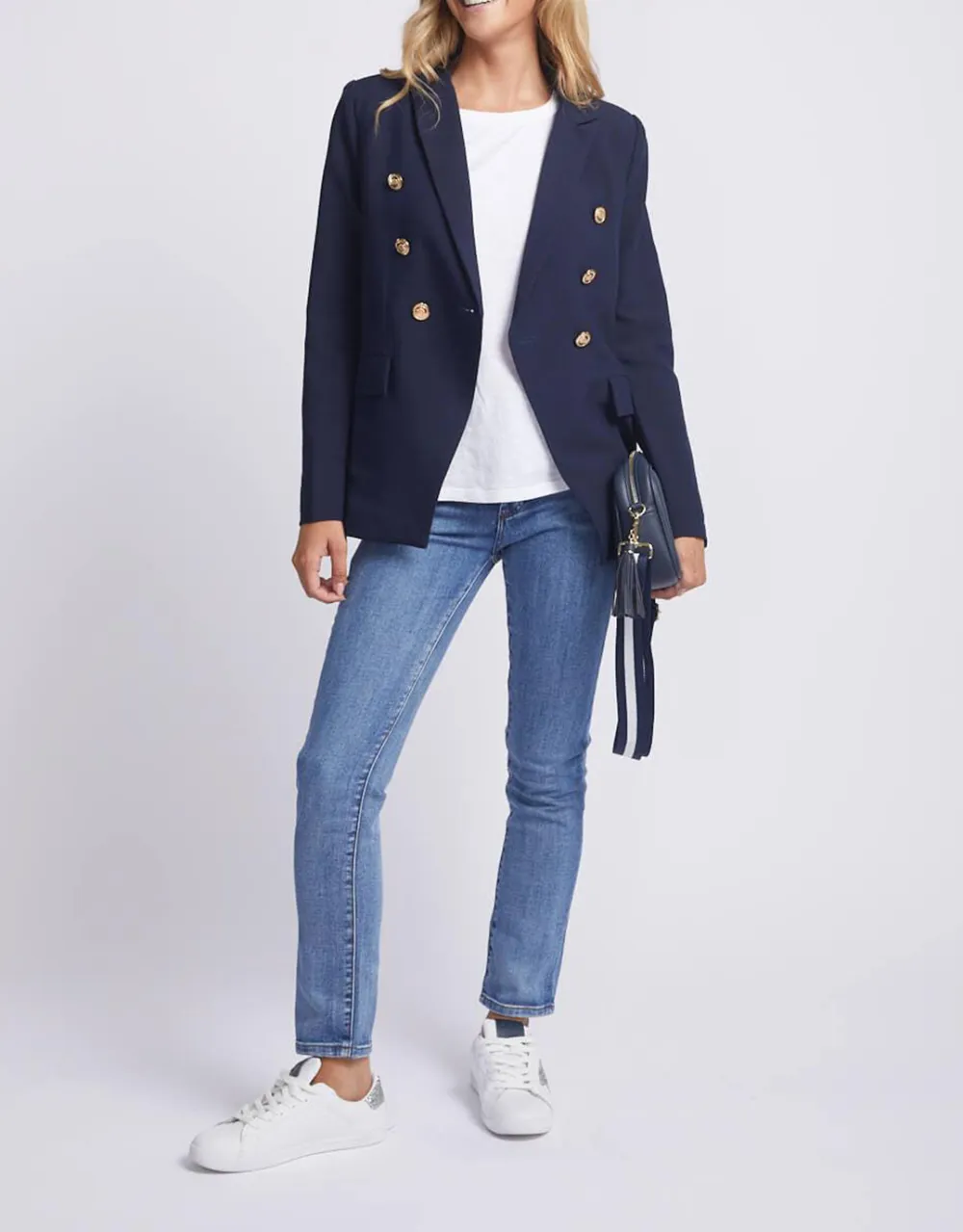 Lauren Blazer - NavyGold Buttons