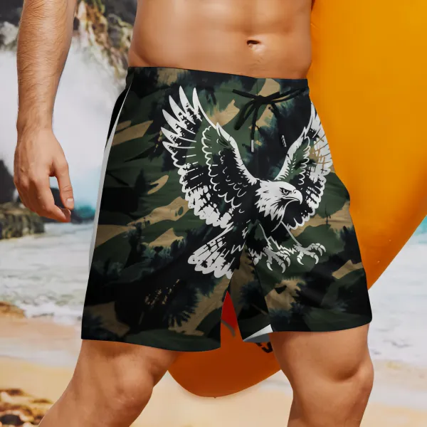 White Eagle Camouflage Sports Board Shorts