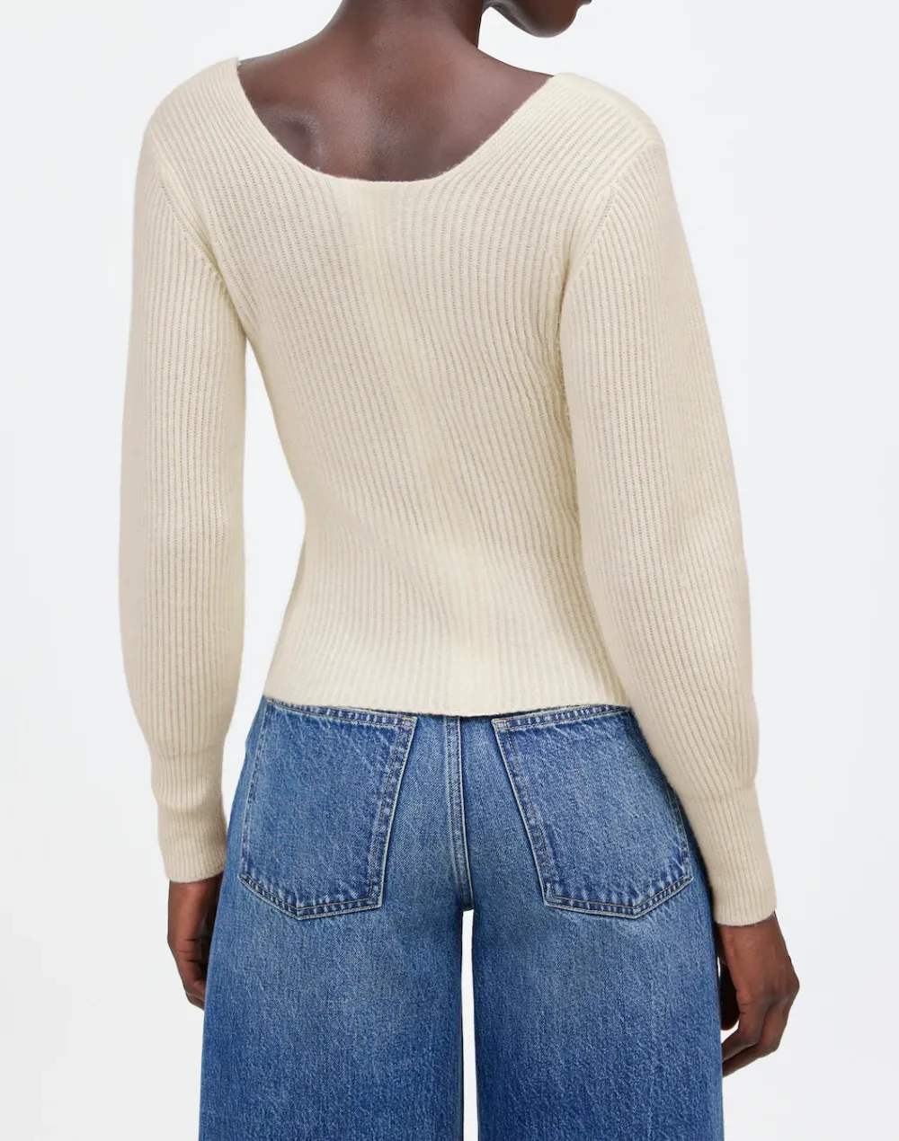 Square-Neck Pullover Sweater