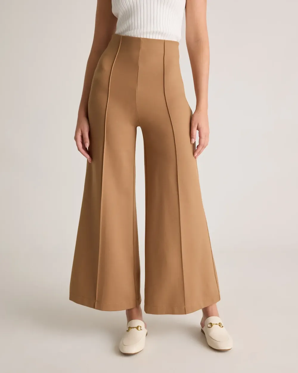 Ultra-Stretch Ponte Super Wide Leg Ankle Pants