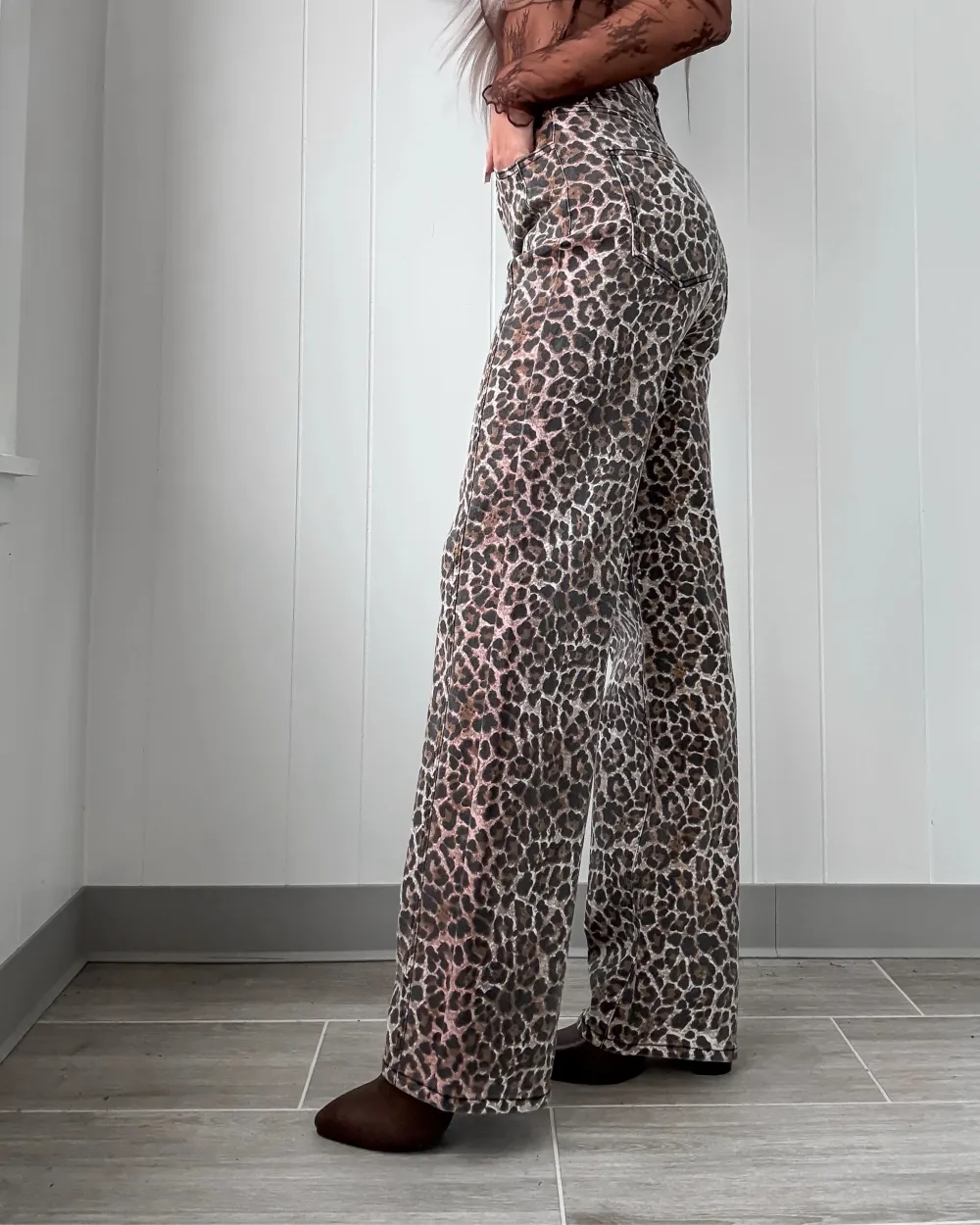 Savanna Front Seam Jeans - Leopard