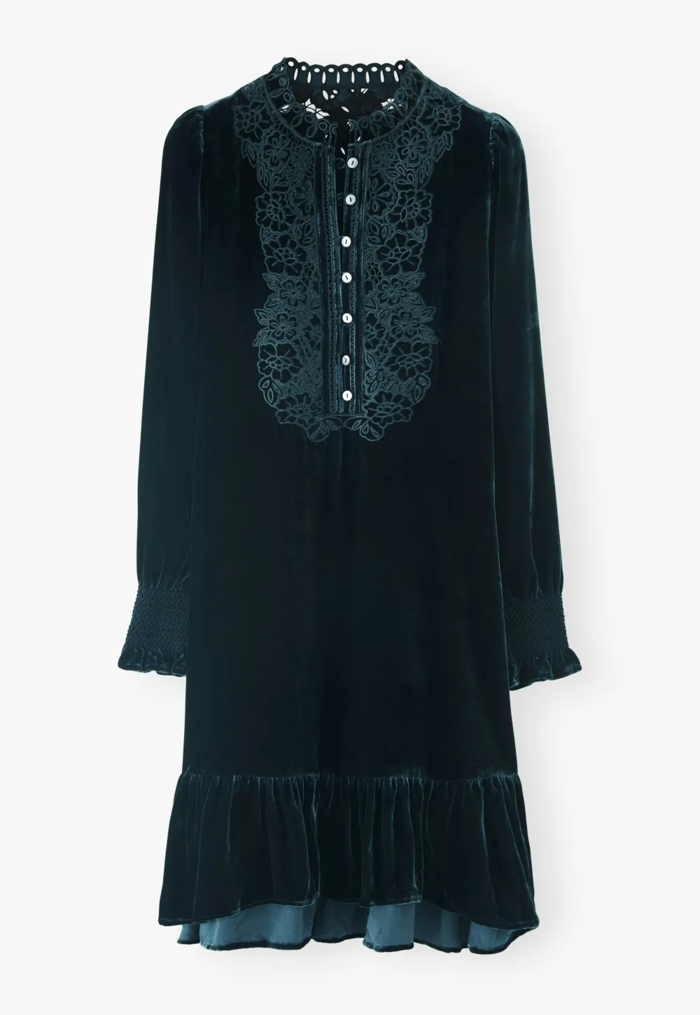 Broderie cutwork dress
Silk & viscose velvet