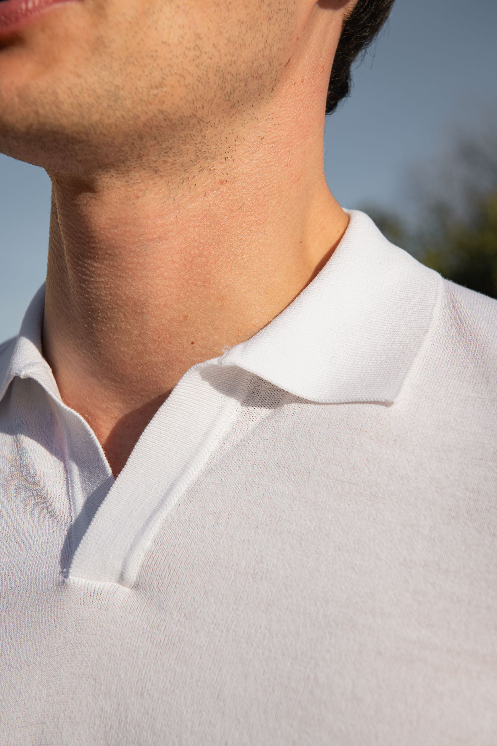 White Cotton Polo