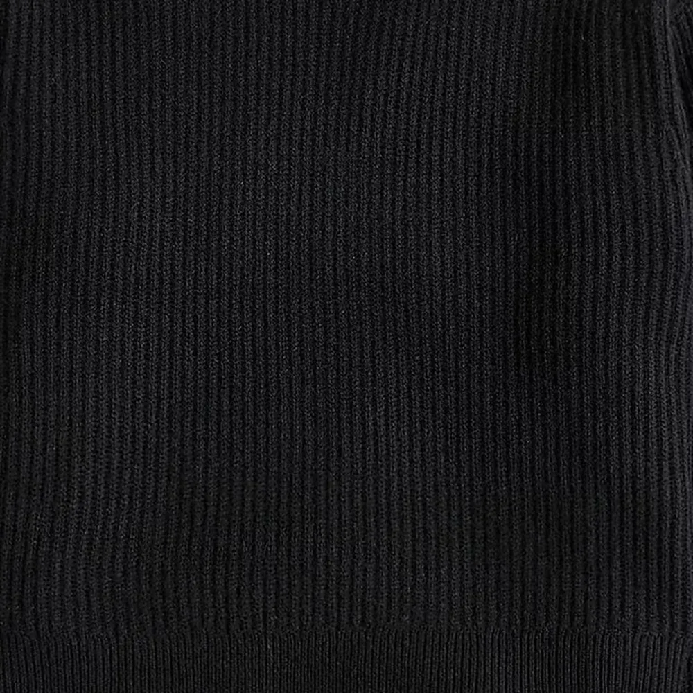 Ribbed cashmere cropped crewneck sweater