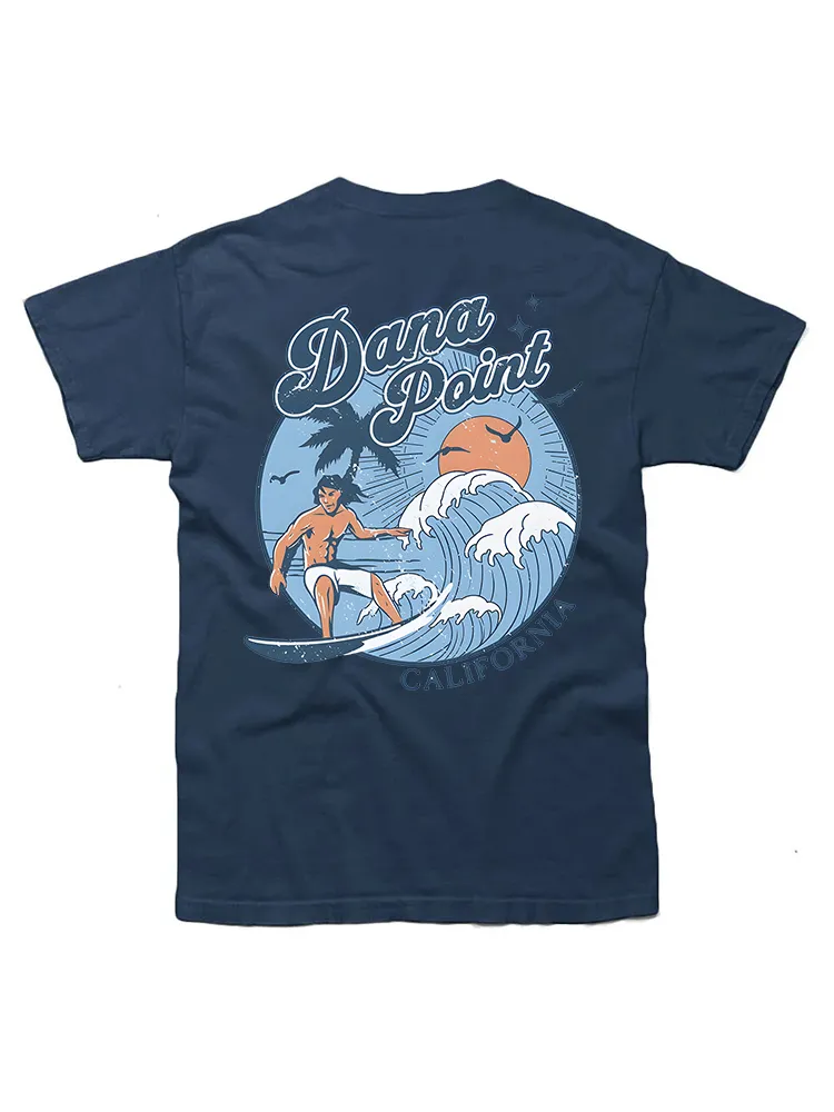 1970S Vintage Surfing Dana Point, California Retro Sunset // Old School Surfer // Surf California T-Shirt