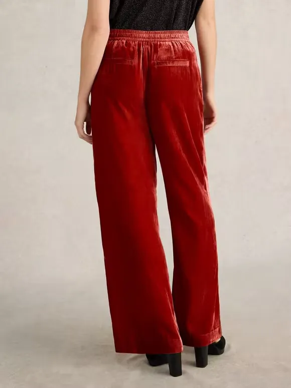 Freda Wide Leg Velvet Trouser