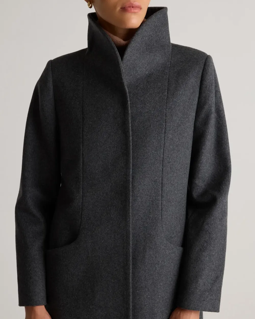 Stylish Shawl Collar Wool Long Cocoon Coat