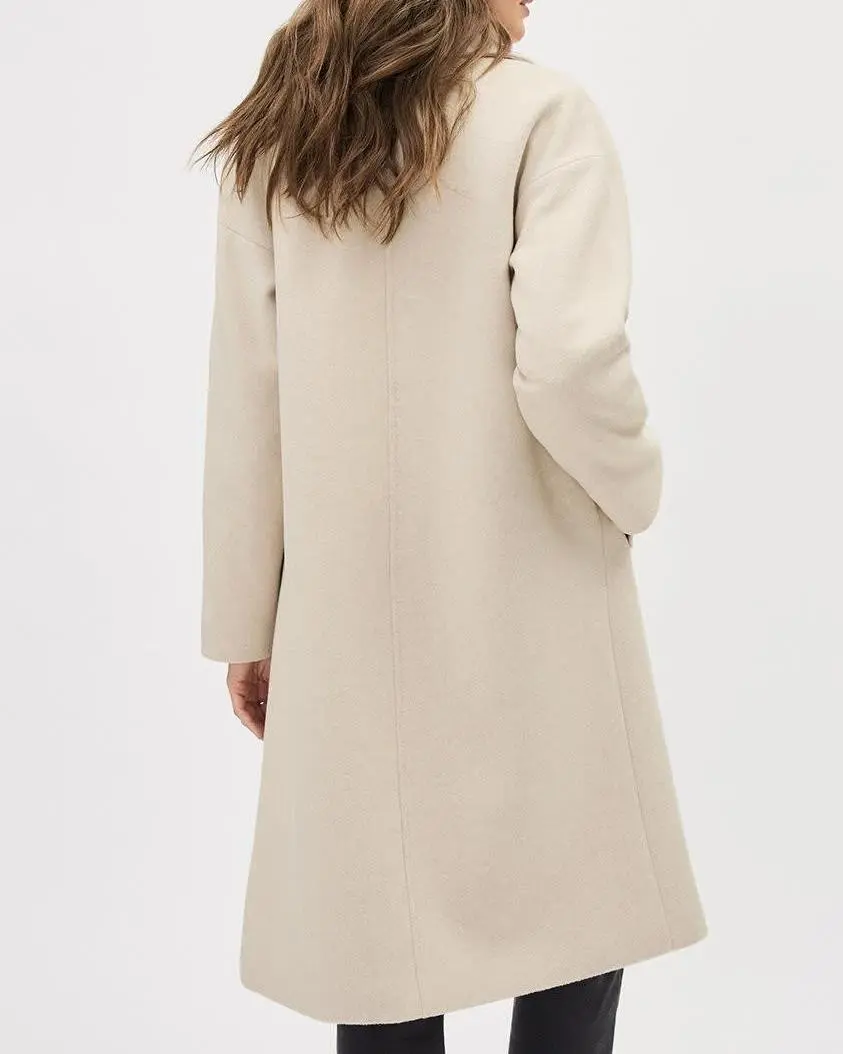 Double-Breasted Long Wool Coat