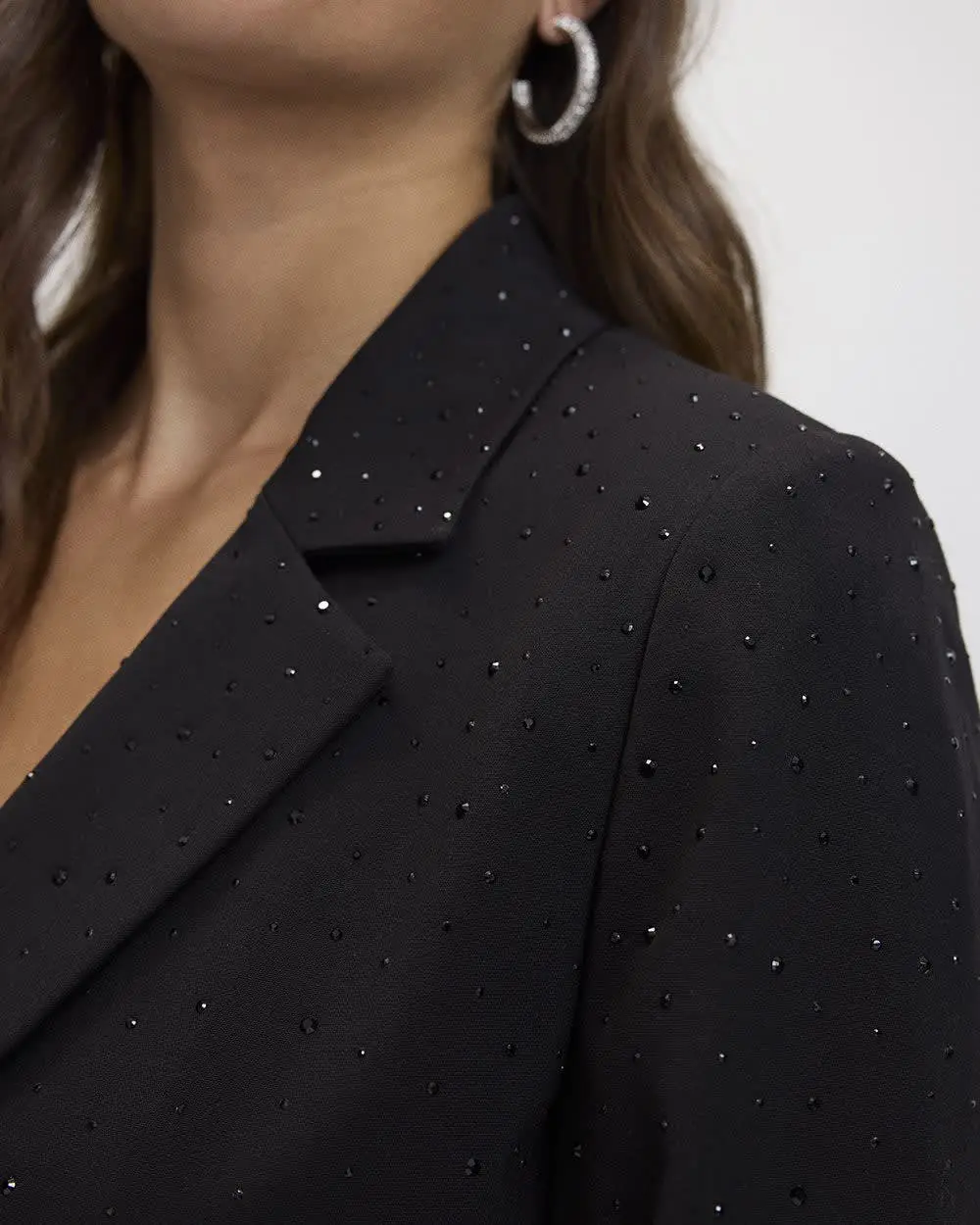 Cropped Blazer with Rhinestones - The Timeless