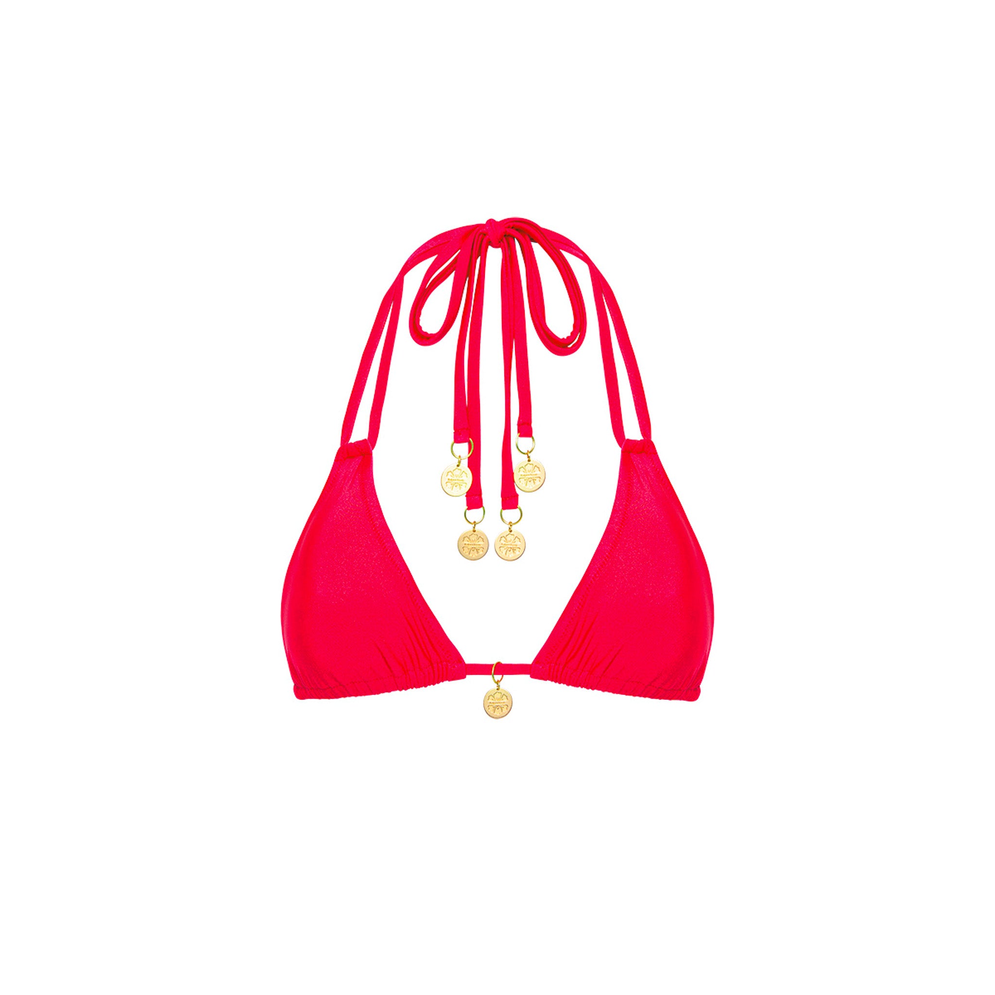Halter Bralette Bikini Top - Neon Rose - GOWNRAY