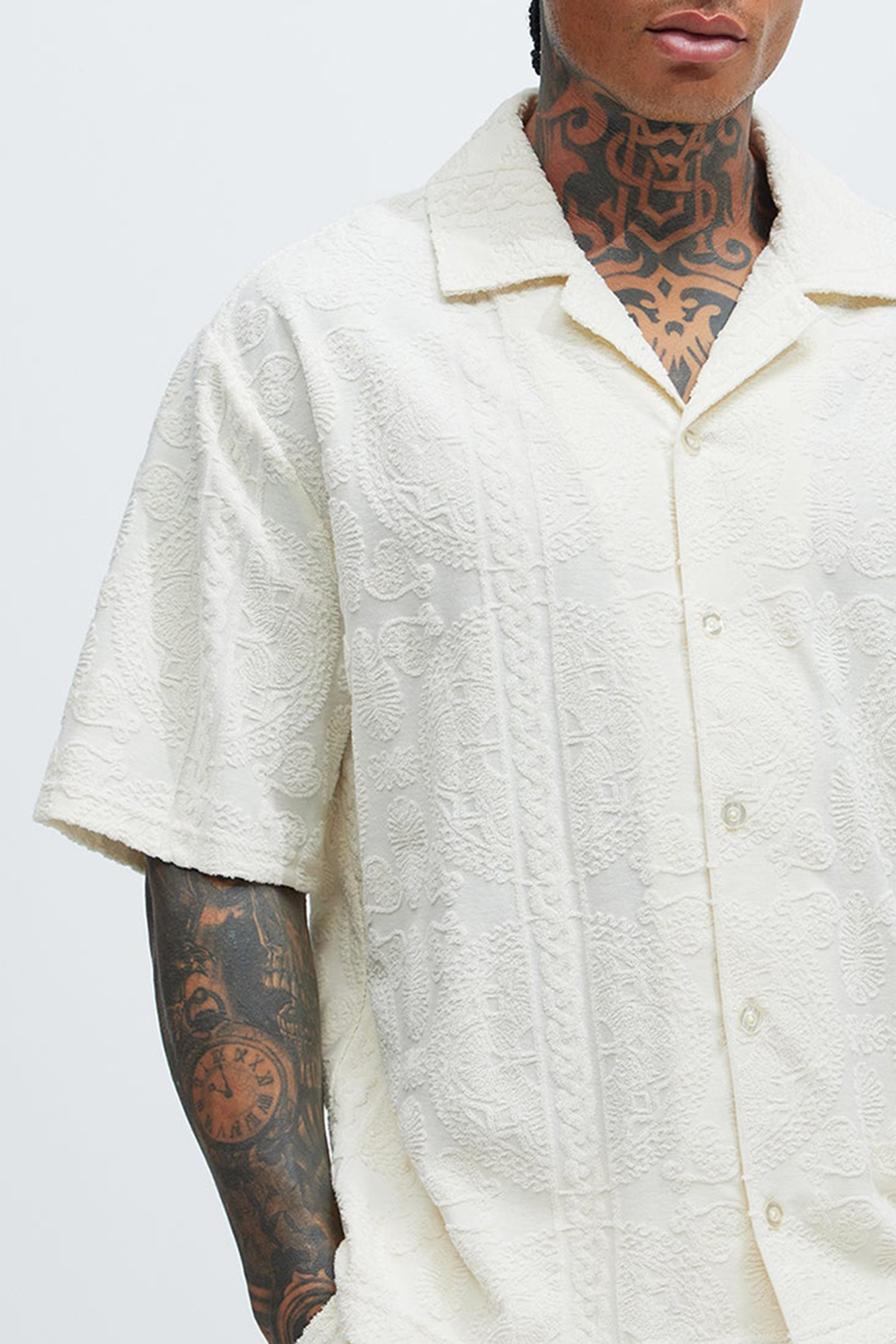 Link Textured Shirt - Cream