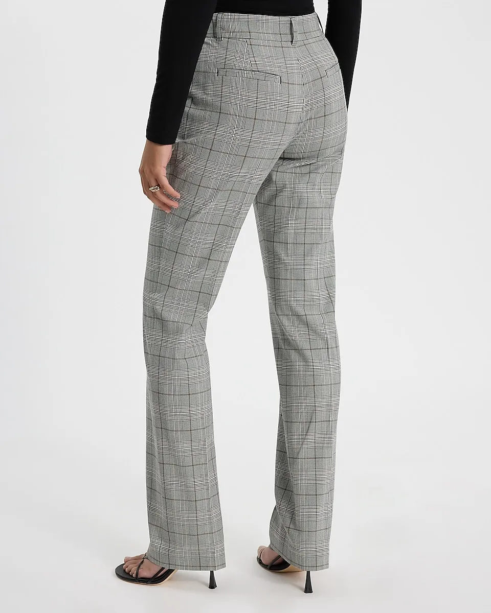 Editor Plaid Mid Rise Bootcut Pant