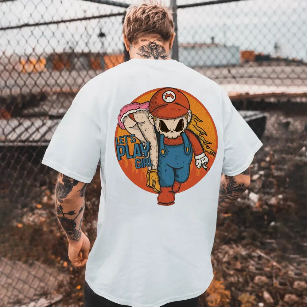 Let's Play Girl Printed Men's T-shirt