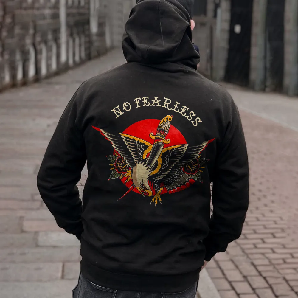 No Fearless Printed Men's Hoodie