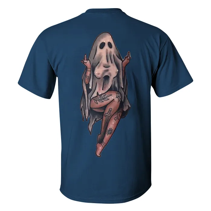 Naughty Sexy Naked Lady Ghost Print Men's T-shirt