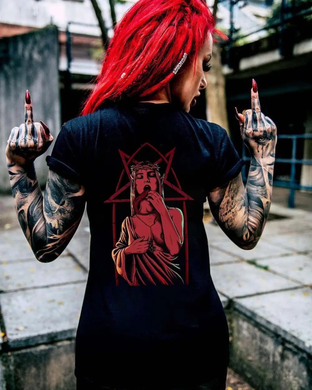 Unholy Nun Printed Women's T-shirt