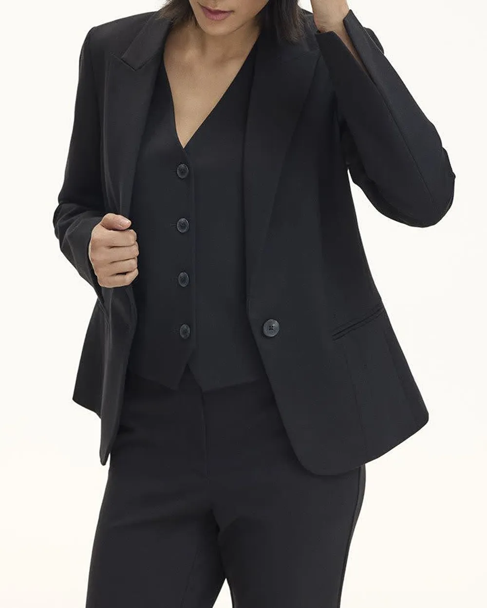 Fitted One-Button Blazer - The Modern Stretch