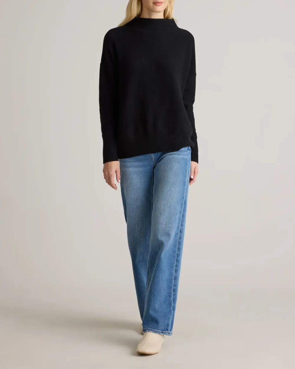 Funnel Neck Mongolian Cashmere Sweater