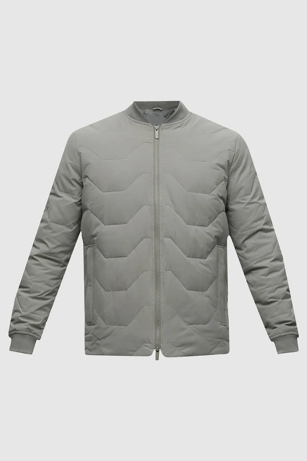 GREEN QUILTED REDOWN BOMBER JACKET