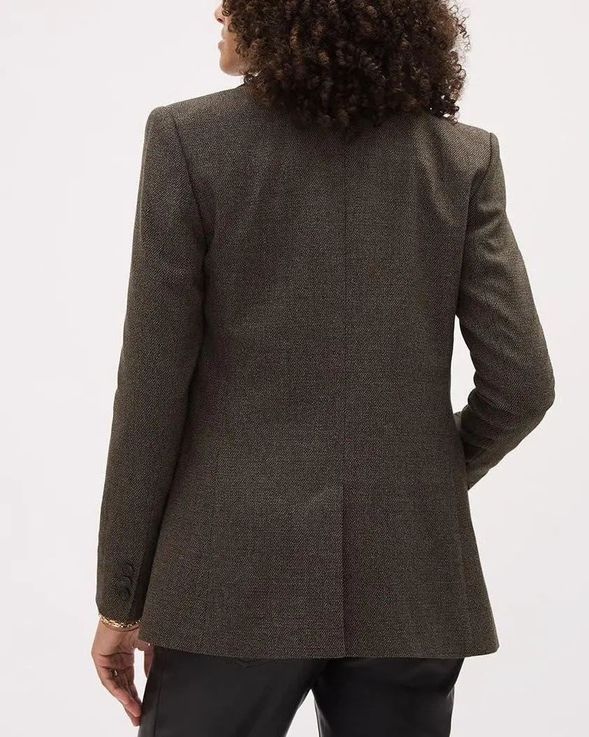 Tweed One-Button Blazer