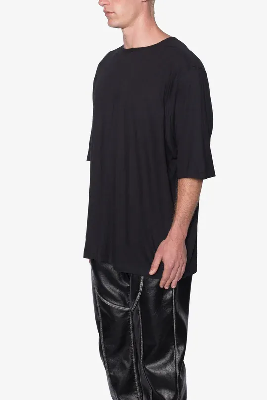 SHEER GAUZE BLACK TEE