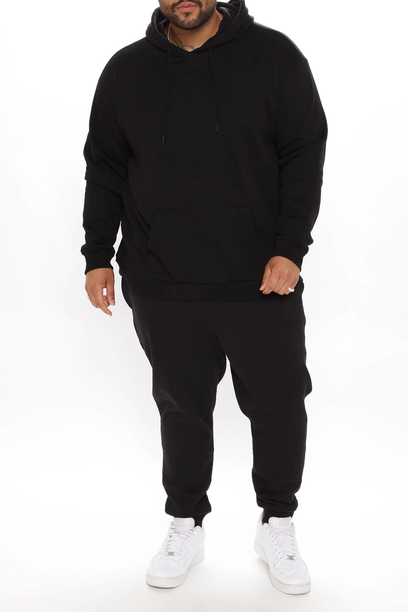 Kangaroo Pocket Hoodie - Black