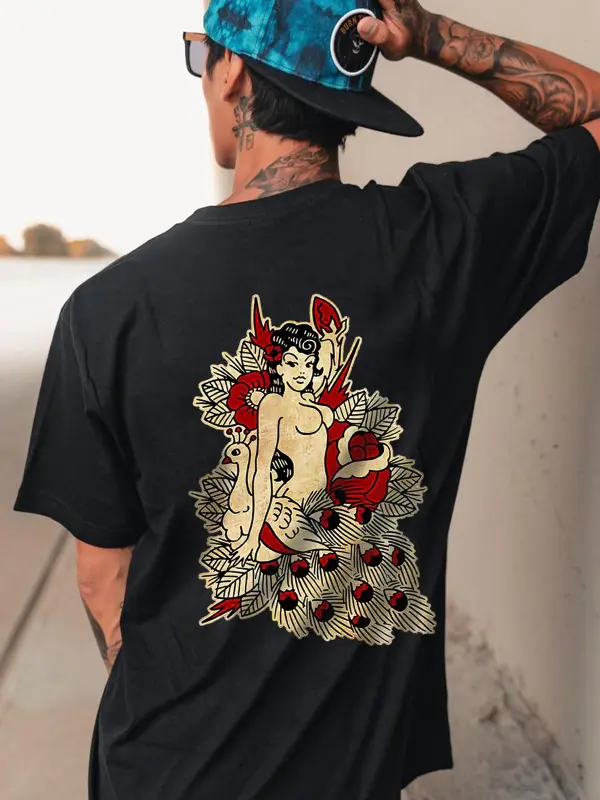 Peacock Princess Printed Men's T-shirt