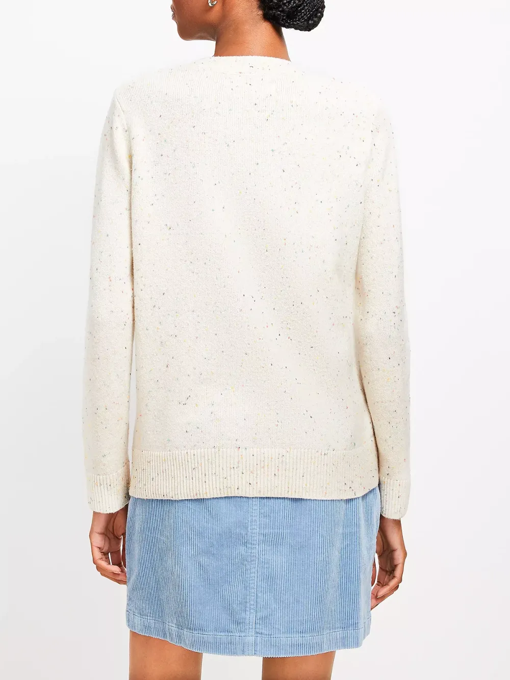 Flecked Relaxed V-Neck Sweater