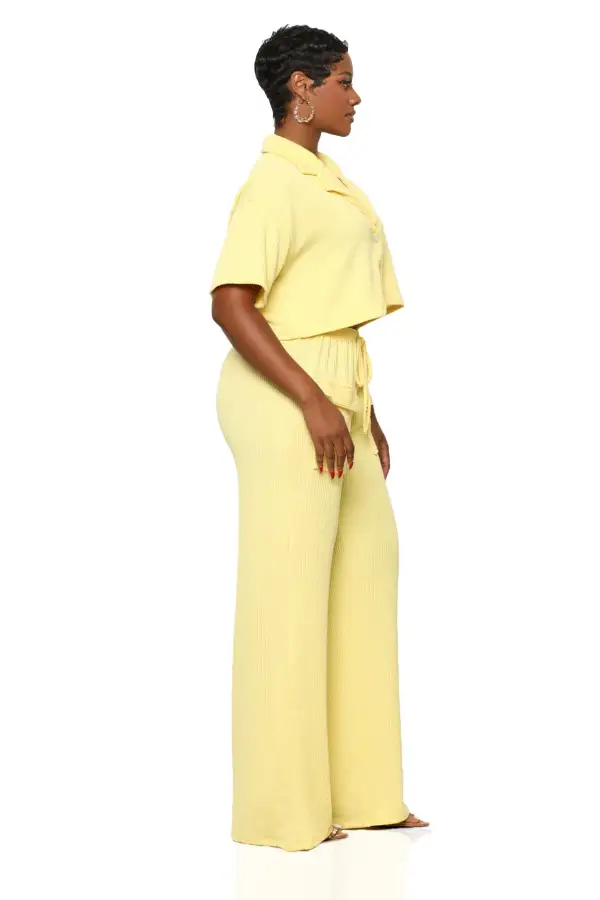 Relaxed Flow Pants Set (Yellow)