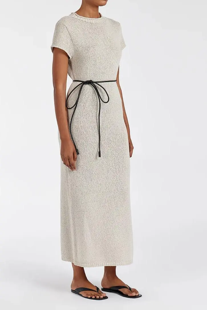 LEO CHALK KNIT MIDI DRESS