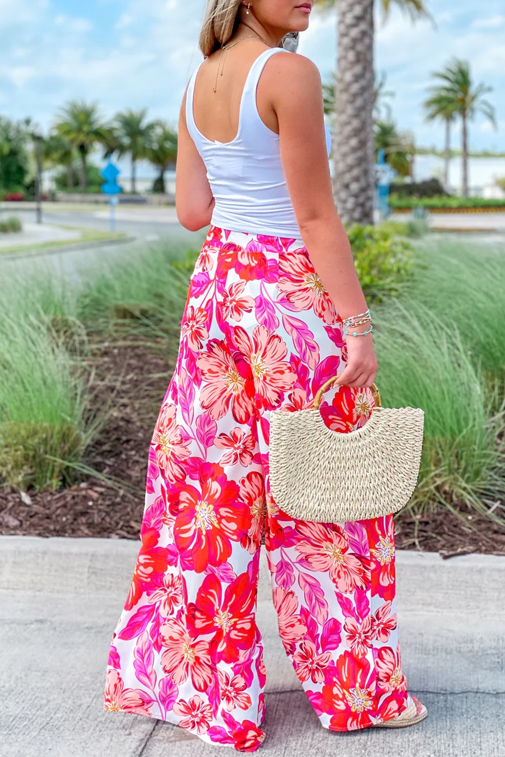 Floral resort trousers