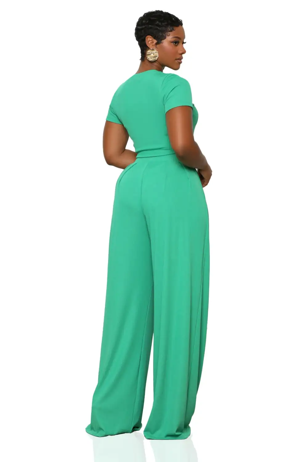 Modern Muse Wide Leg Pants Set (Green)
