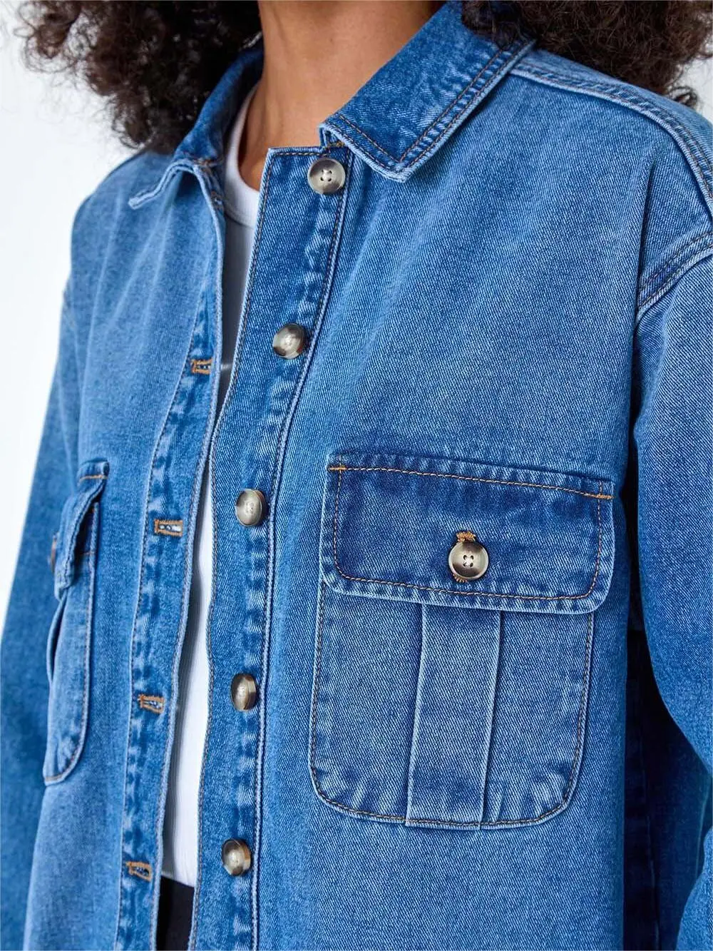 Blue Relaxed Denim Jacket