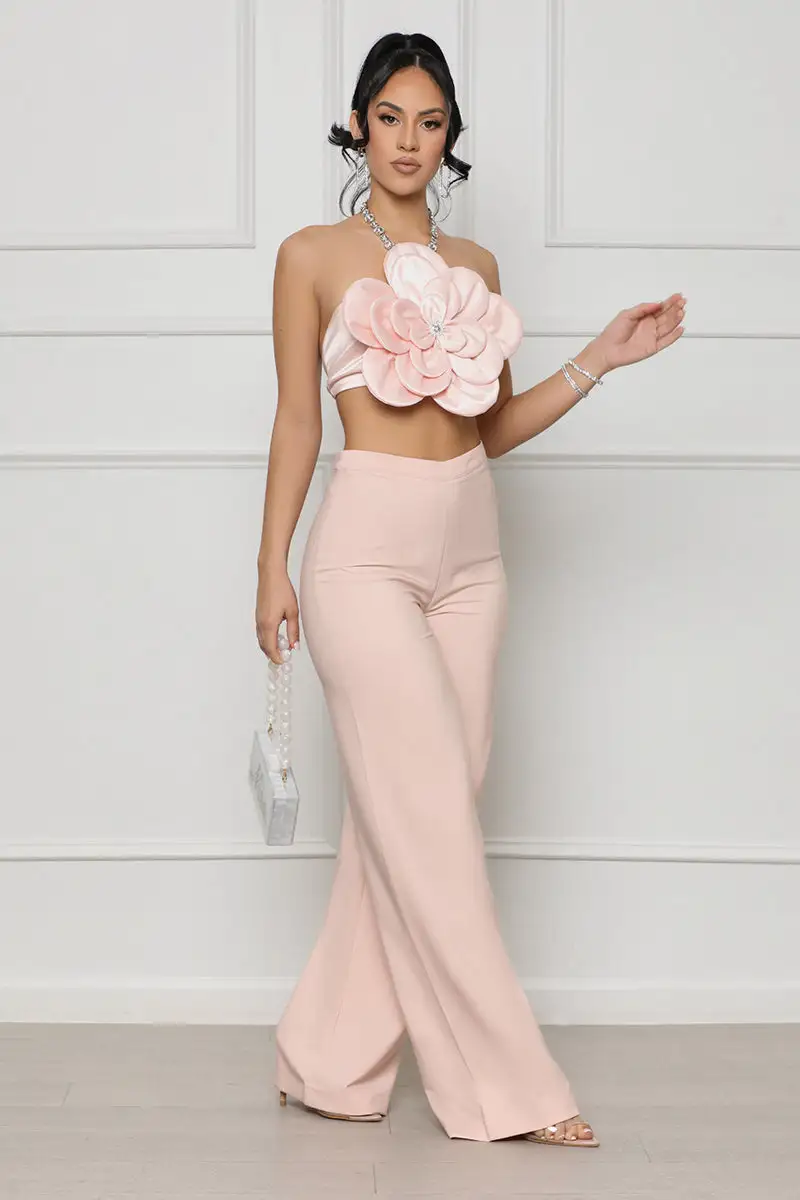 Freshly Bloomed Pants Set (Blush)