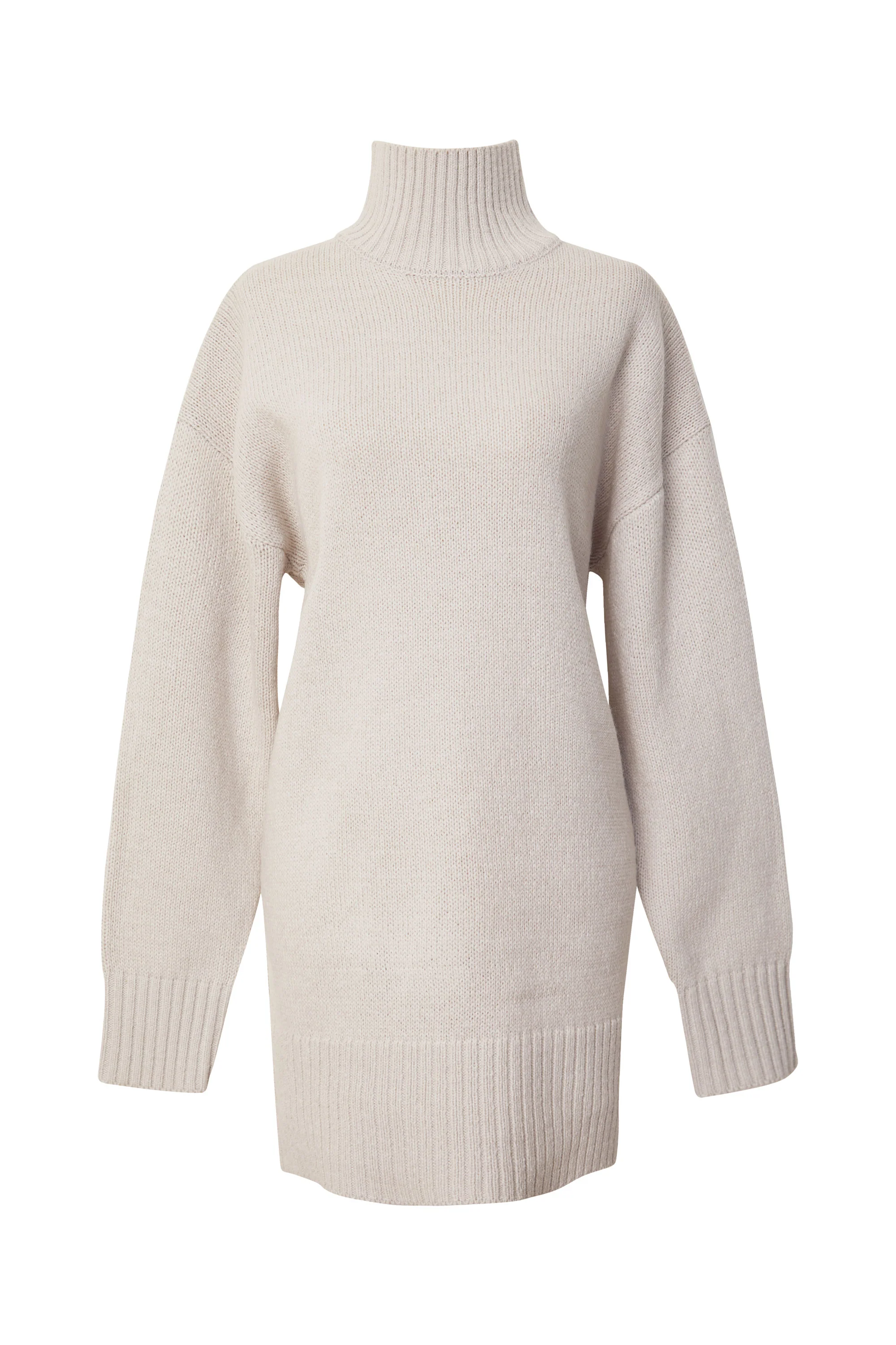 Bone Turtleneck Sweater Dress