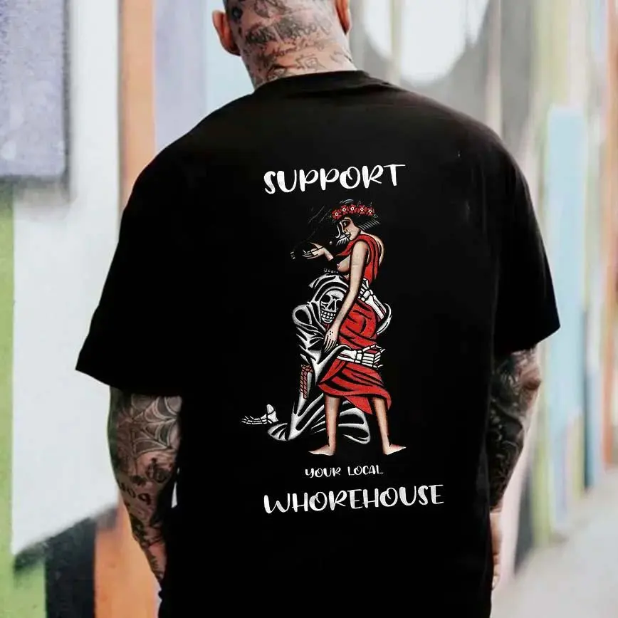 Support Your Local Whorehouse Printed Men's T-shirt