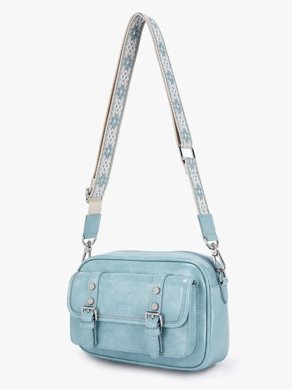 Mia Wide Strap Vegan Leather Crossbody Bag