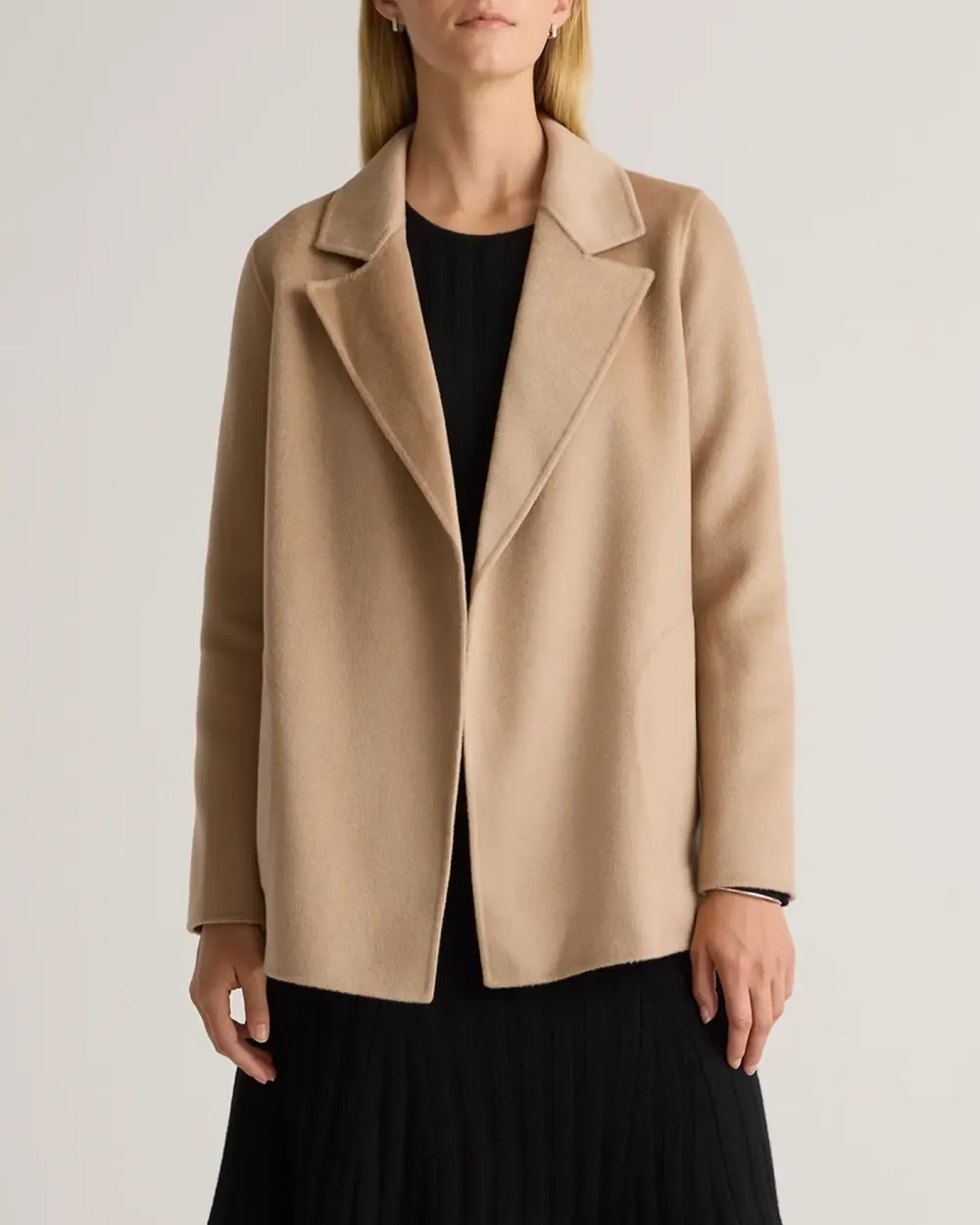 Mongolian Cashmere Double-Faced Open Blazer