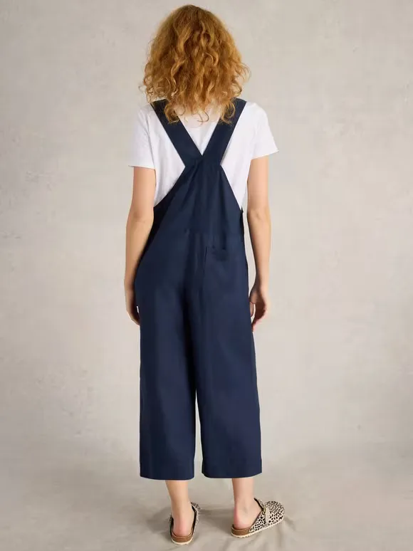 Square Neck Viola Linen Dungaree