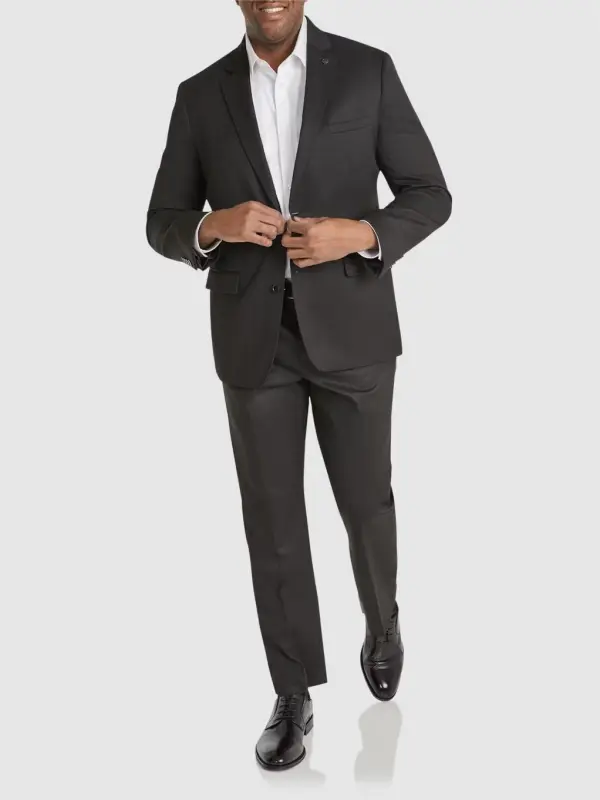 BLACK VITORI TEXTURED STRETCH SUIT JACKET