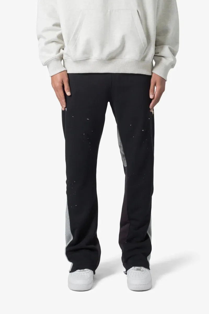 CONTRAST BOOTCUT BLACK SWEATPANTS