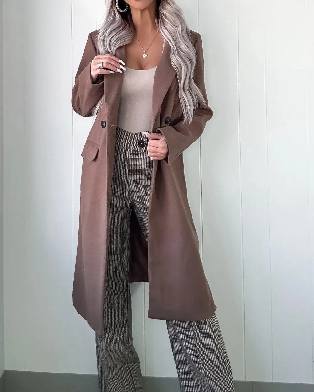 Refined Style Trench Coat - Brown