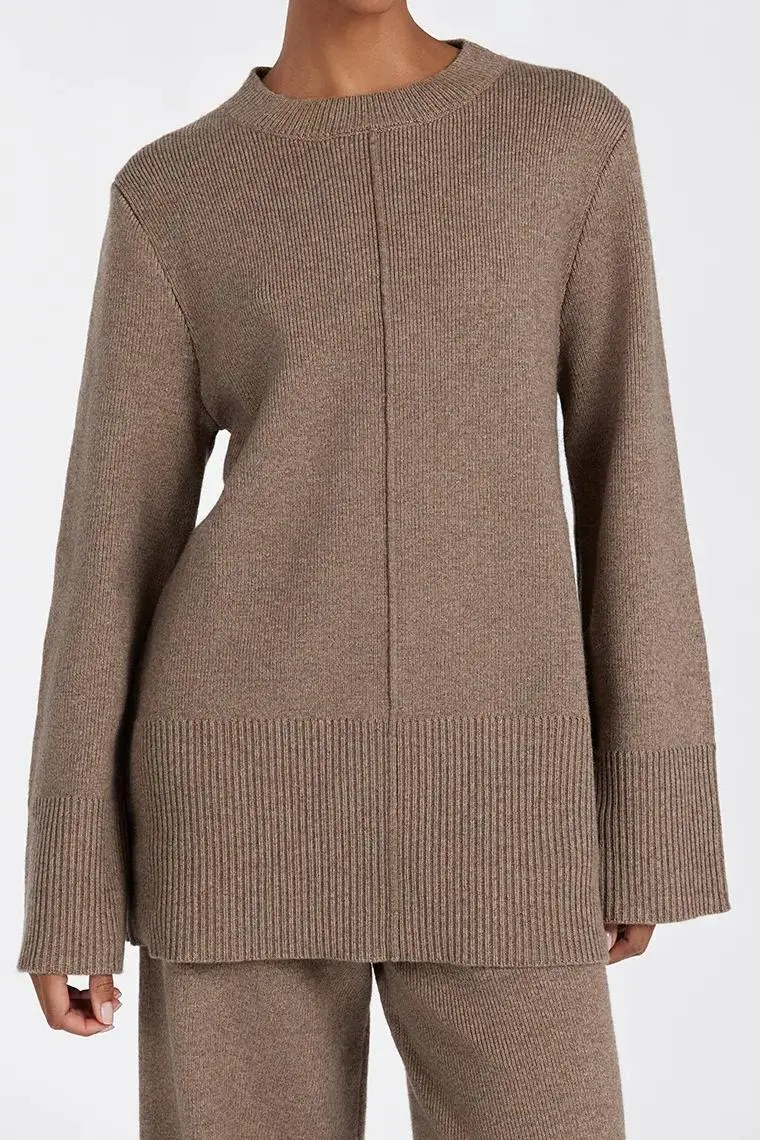 CLEMENCE CHOC MARLE KNIT JUMPER